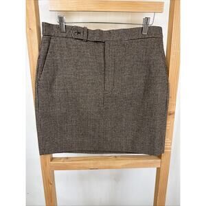 NWT Ralph Lauren Polo Brown Houndstooth Mini Skirt #1263 Size Med